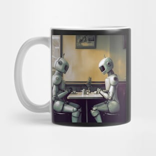 Robots in the cafe series Mug